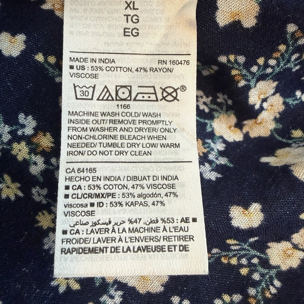 Old Navy Boho Floral Button Long Sleeve Top XL Feminine Cottagecore Timeless - Picture 8 of 14